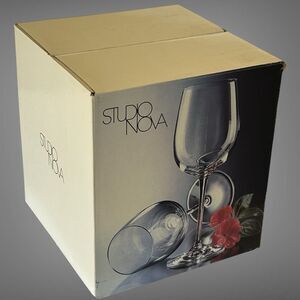 Set Of 4 Studio Nova Encore 9” Crystal Red Wine Glasses New In Box